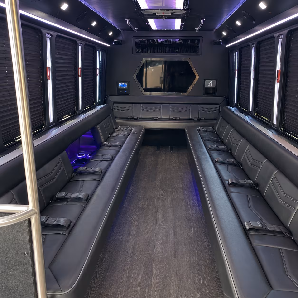 miramar 18 passenger party bus interior