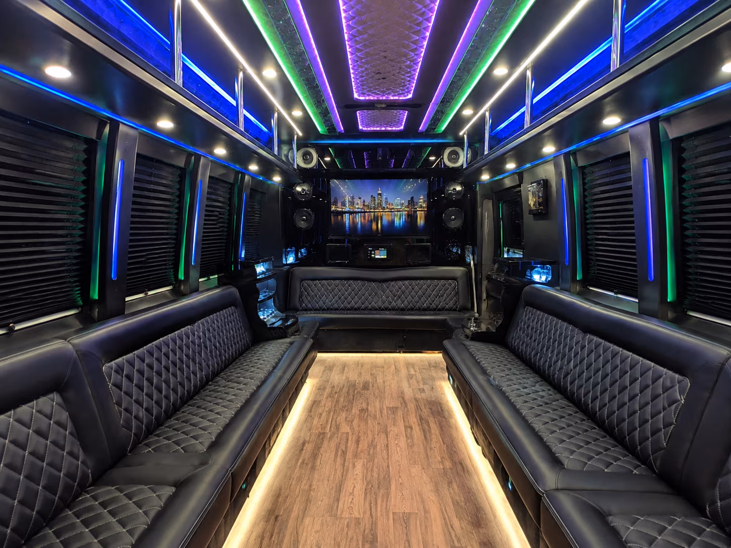 miramar 25 passenger party bus interior