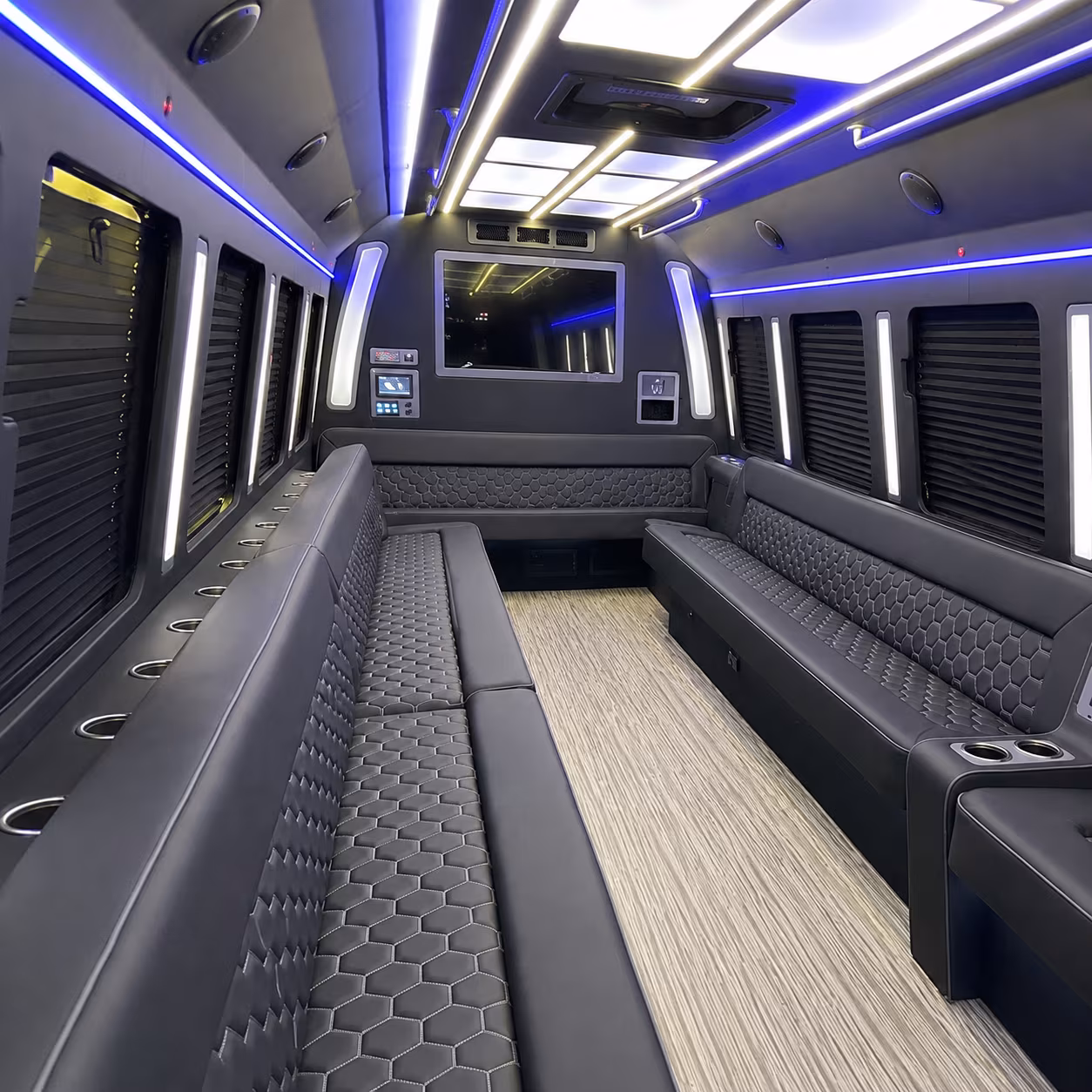miramar 40 passenger party bus inside