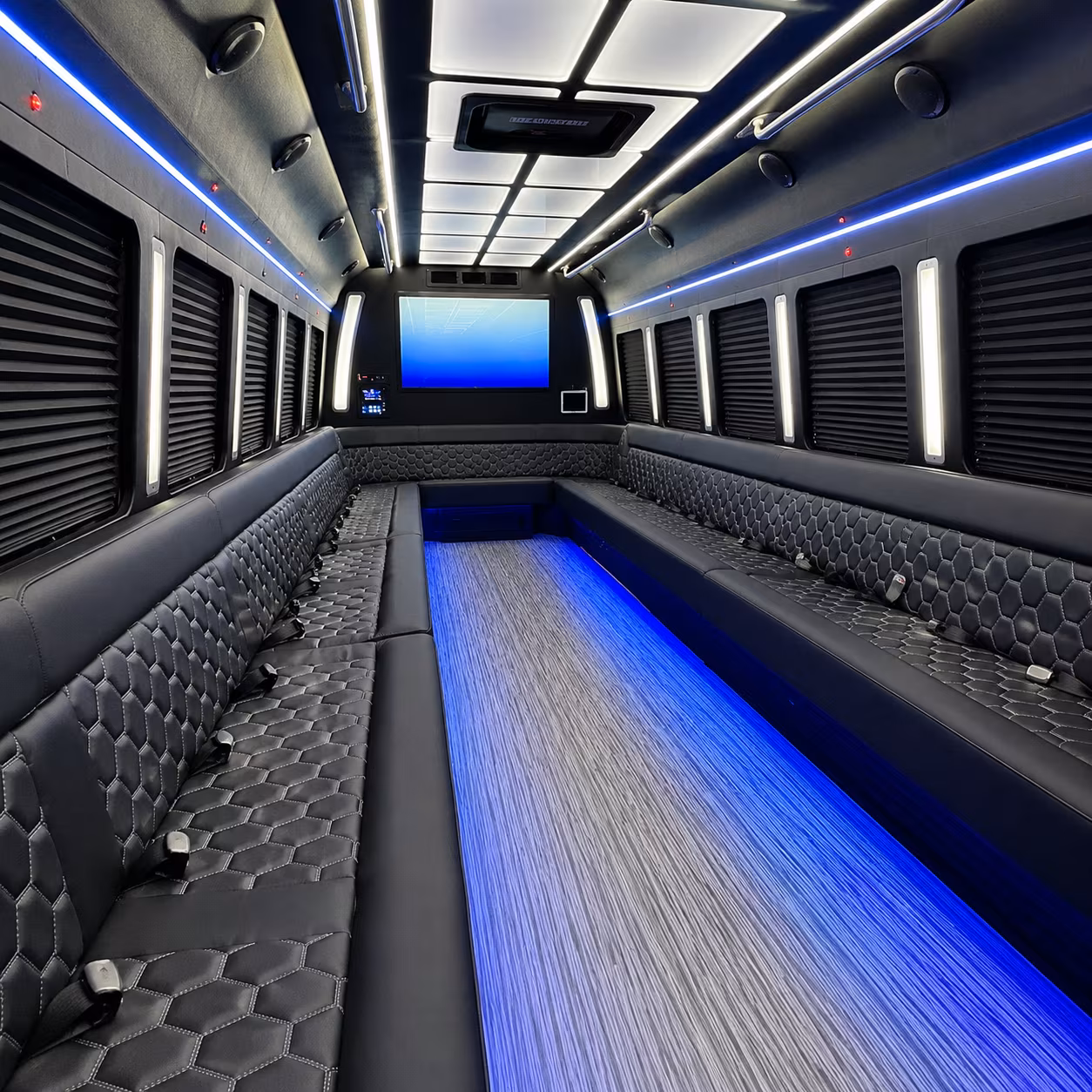 miramar 50 passenger party bus inside