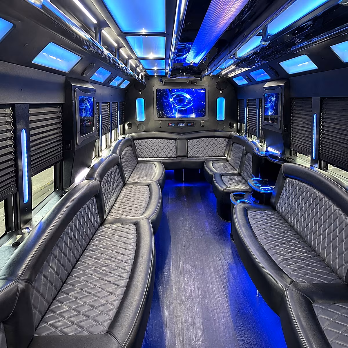 miramar 50 passenger party bus interior